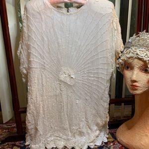 Vintage silk beaded top